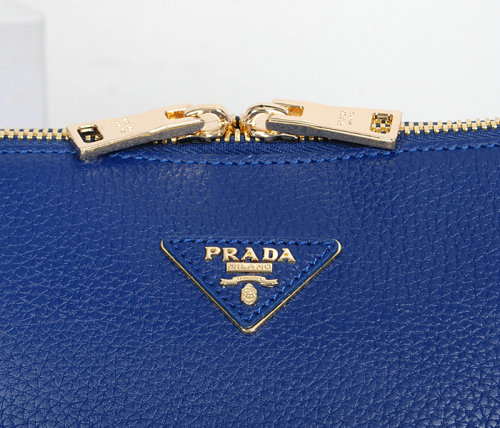 2014 Prada Grainy Calfskin Two-Handle Bag BN0890 blue for sale - Click Image to Close